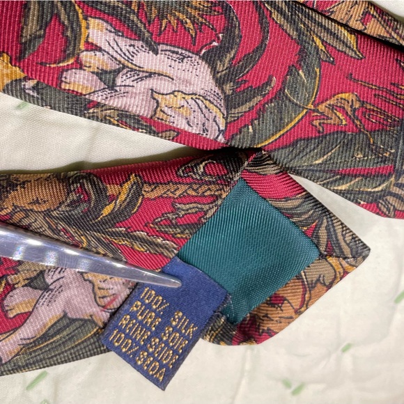 RICHEL Tie Silk Spain made Animal Jungle Print EUC - Picture 9 of 11